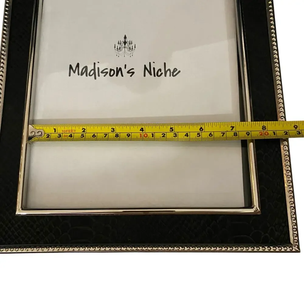 NWT Madison’s Niche Black Leather Picture Frame w/ Chrome Trim (10